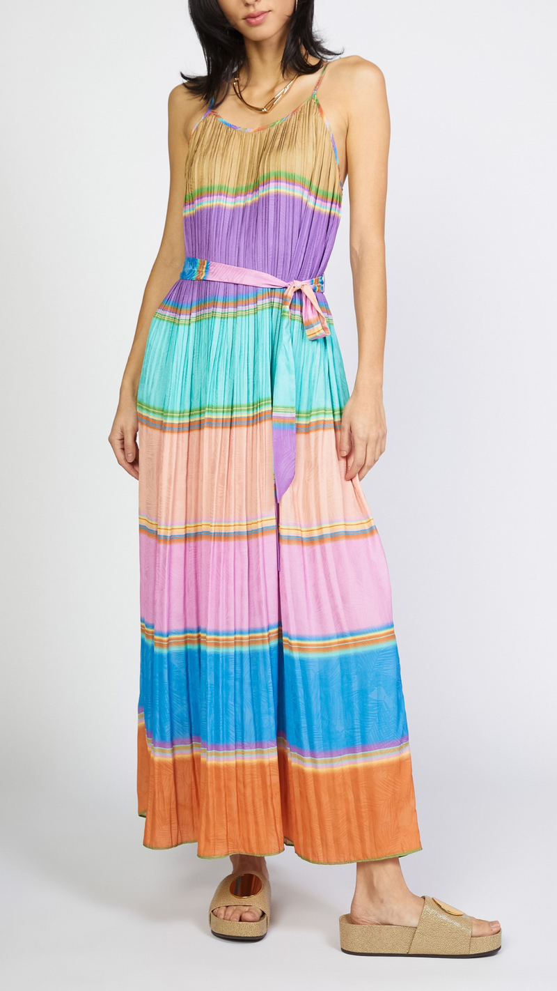 Isa Color Block Cami Midi Dress