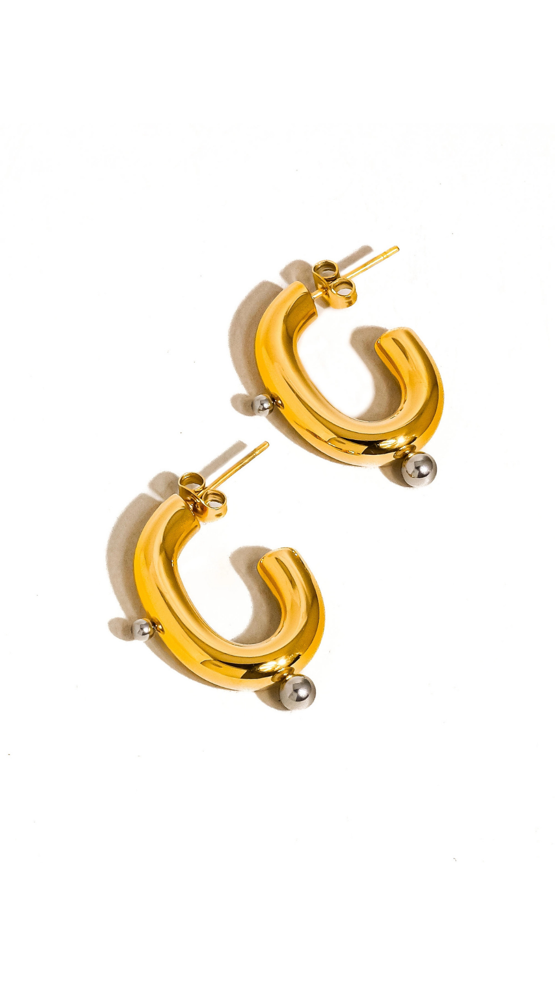 Alsace two toned C Hoop Earrings