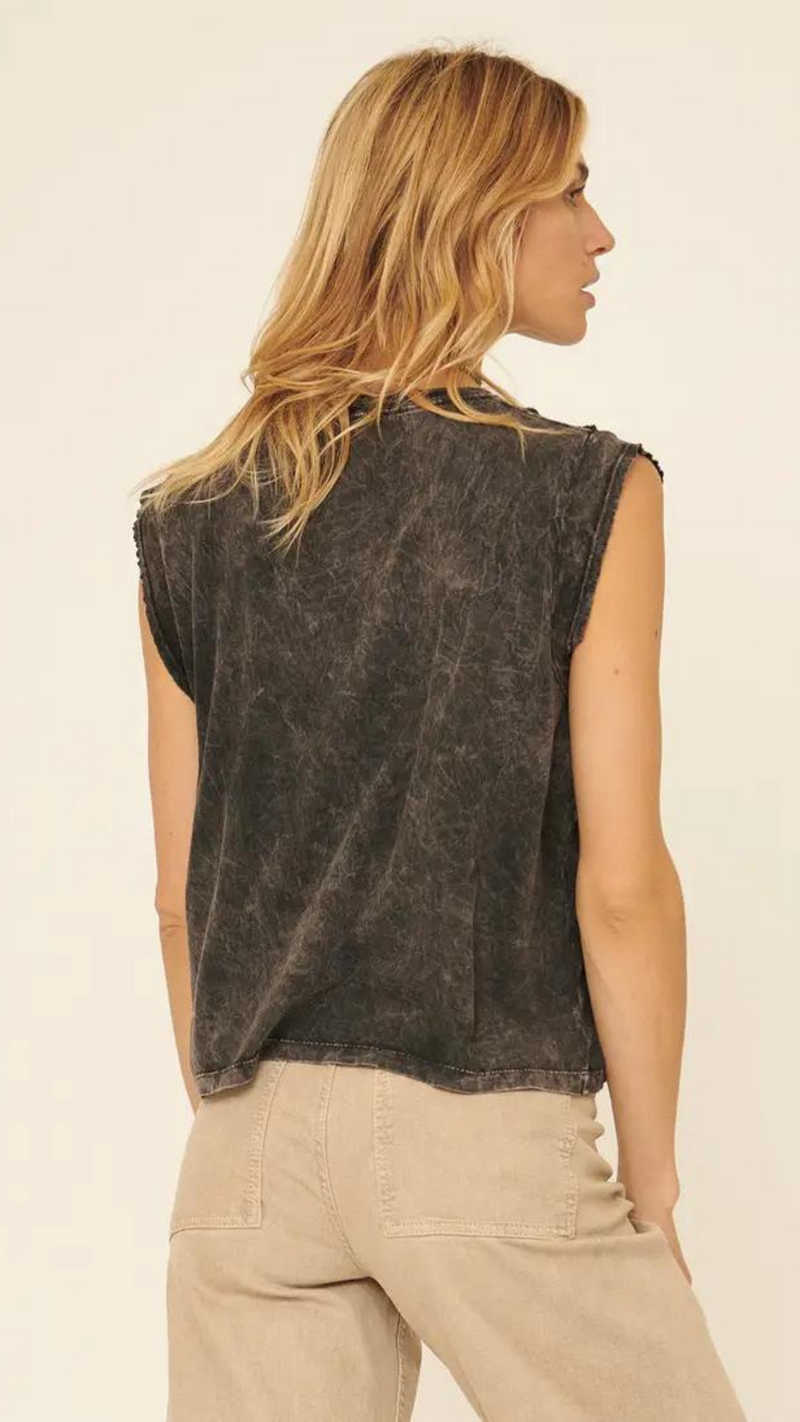 Cecily Distressed Muscle Tee