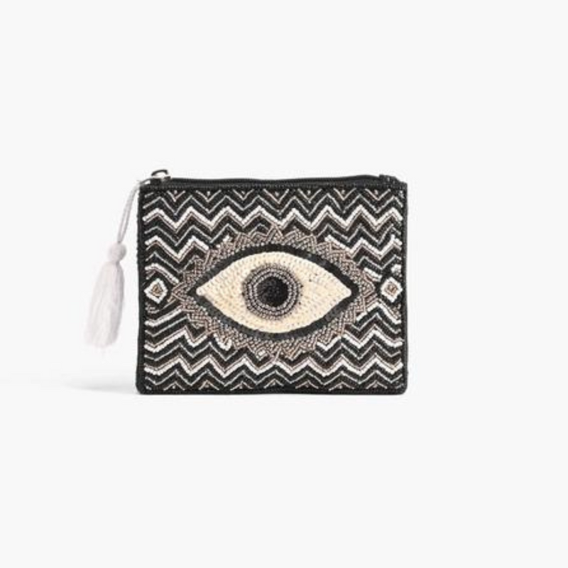 Evil Eye Beaded Coin Bag