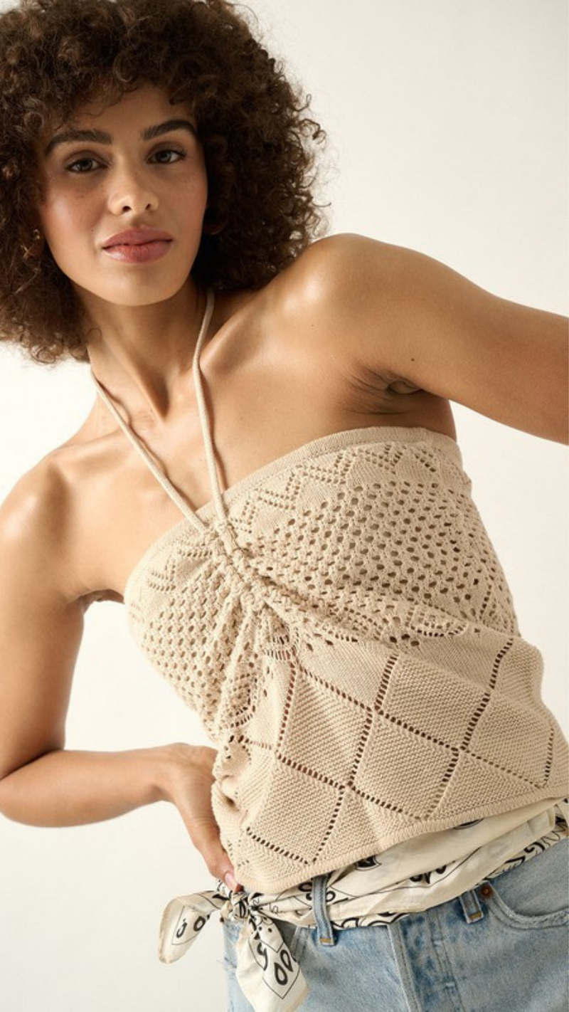 Cenna Crochet Halter Top
