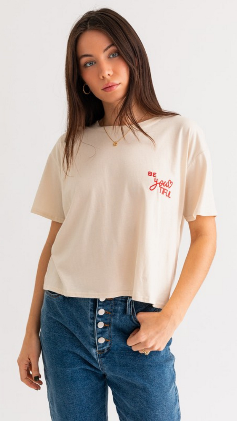 Be Youthful Embroidery Shirt