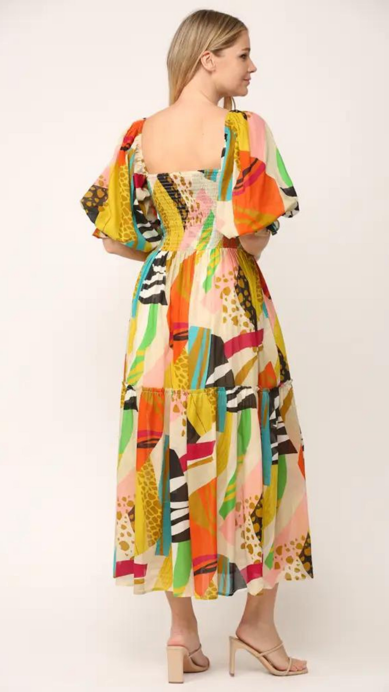 Delilah Abstract Print Maxi Dress