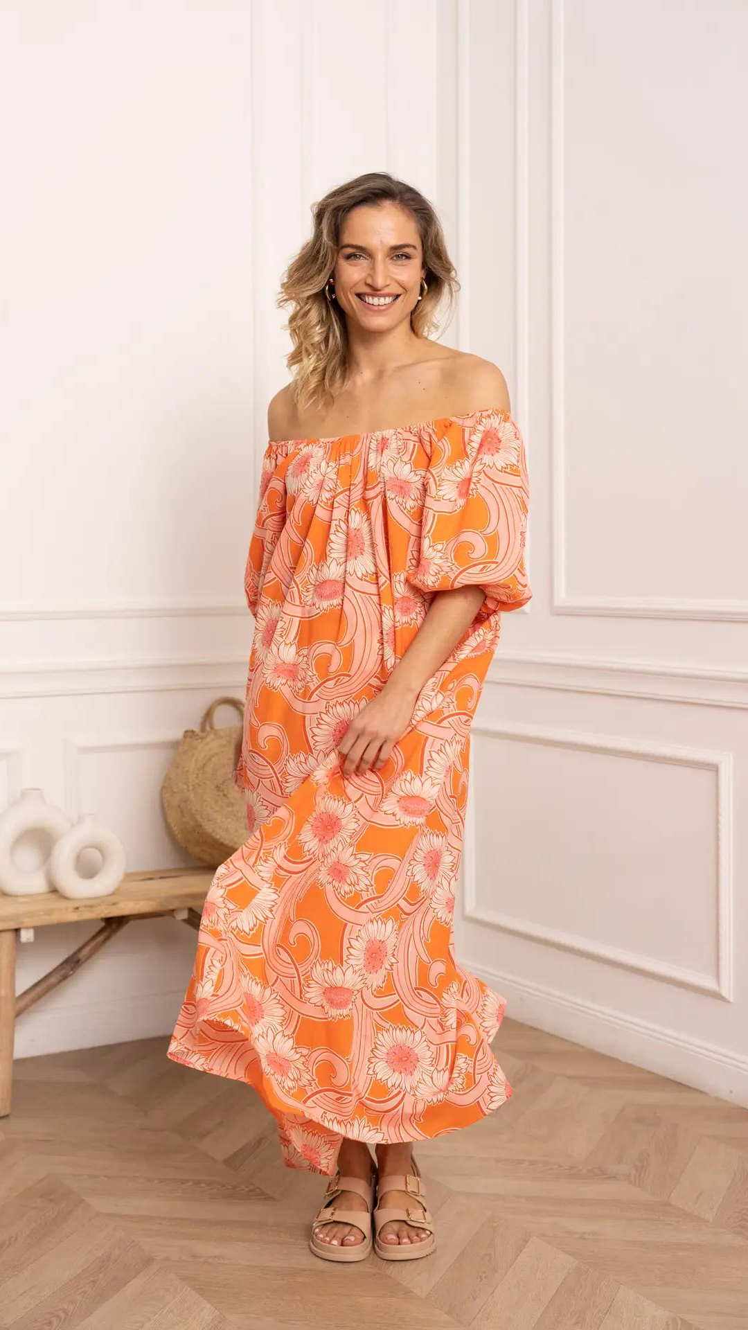 Orange Blossom long dress