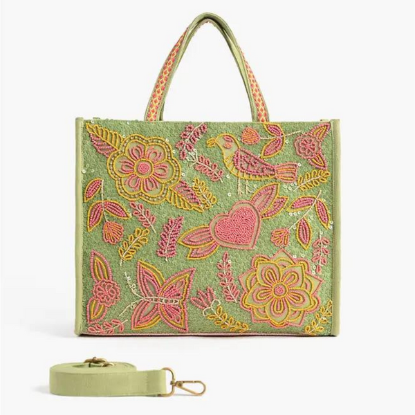 Forest Bloom Embellished Bag