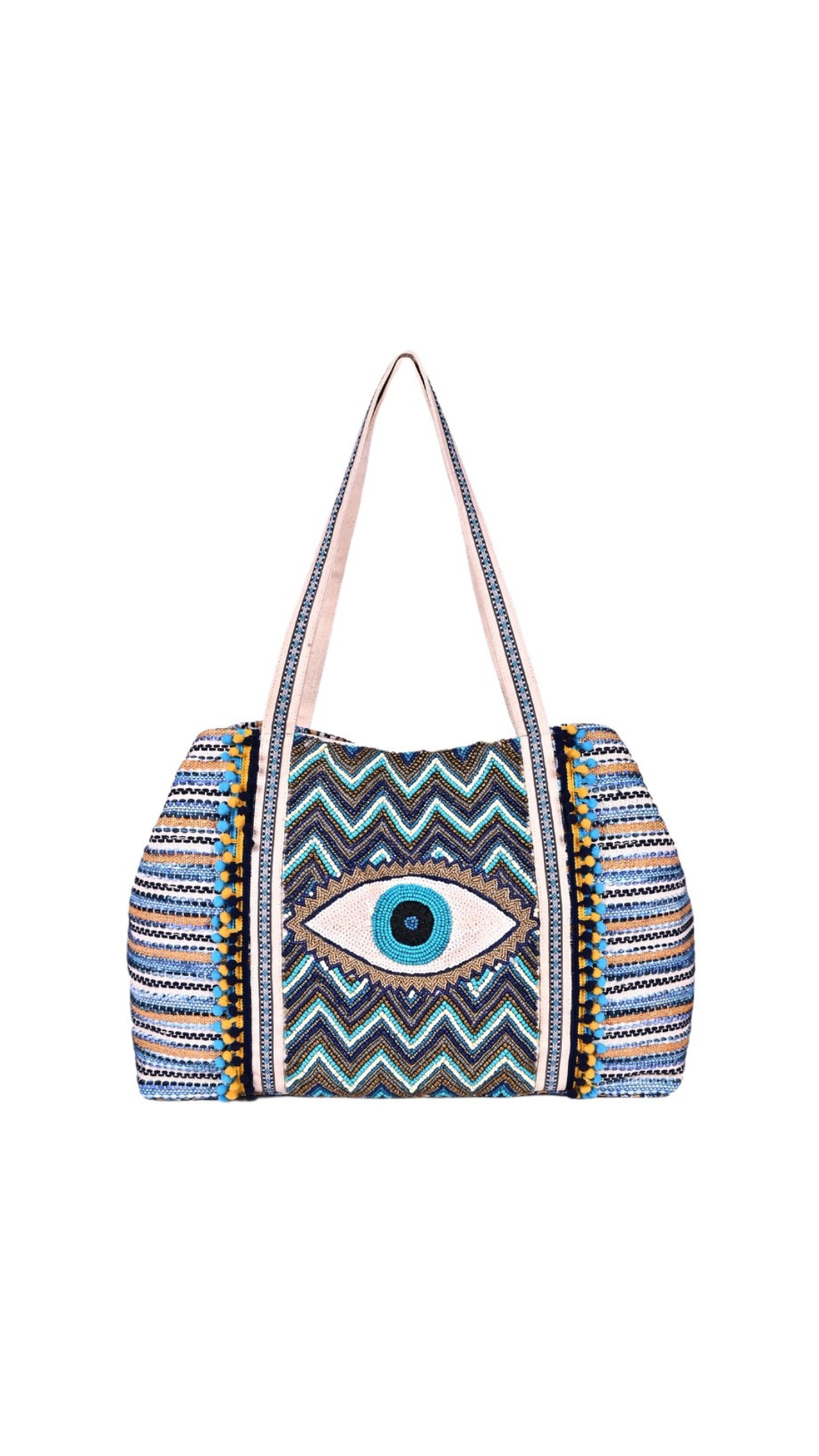 Zig Zag Evil Eye Tote