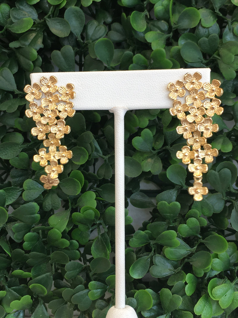 Daisy Drop Gold Earrings