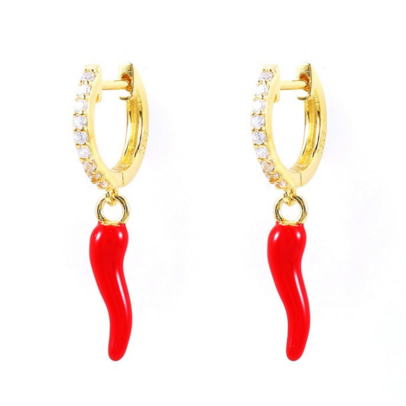Red Chilli Huggie Earrings